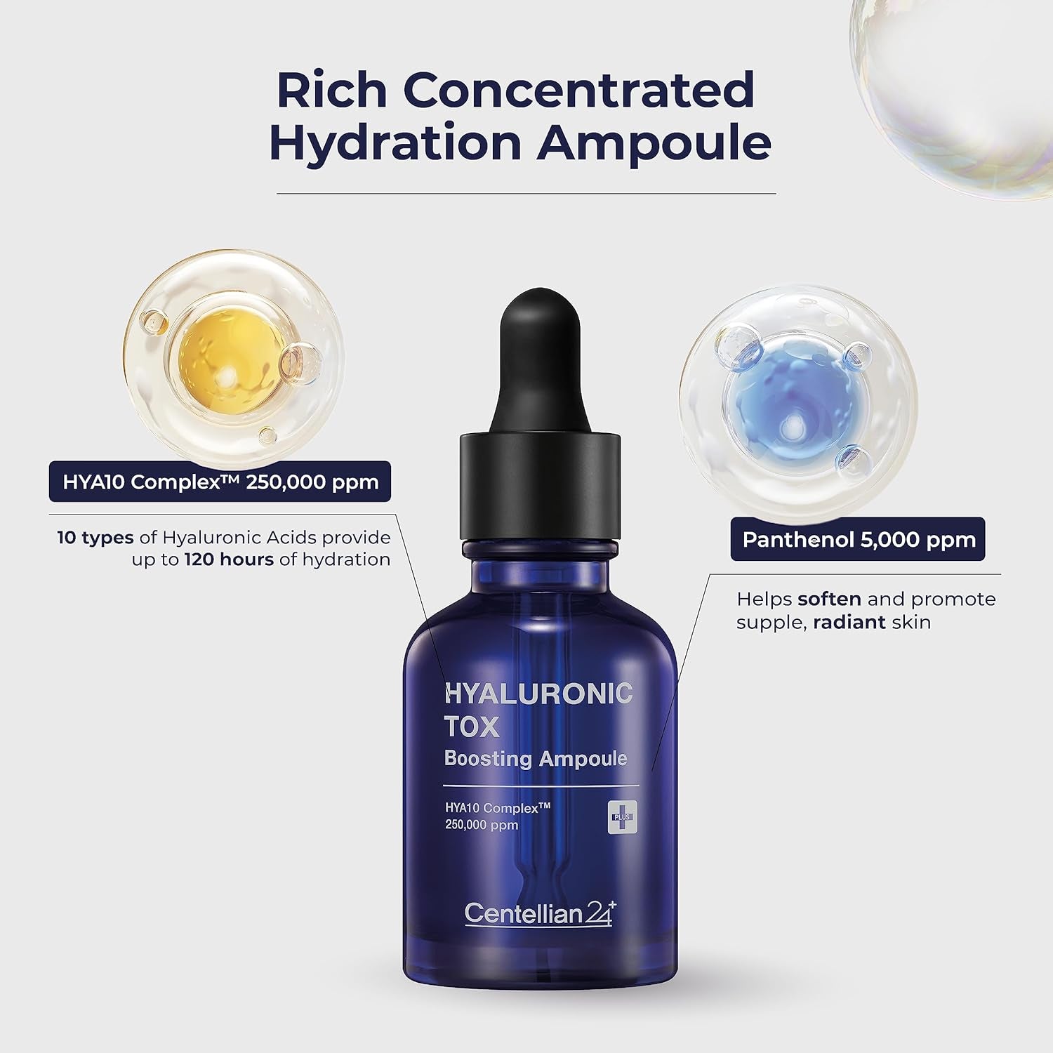 Hyaluronic Tox Boosting Ampoule - Deep Moisturization & Hydration with Hyaluronic Acid 250,000 Ppm & Panthenol (1.01 Fl Oz) by Dongkook Pharmaceutical