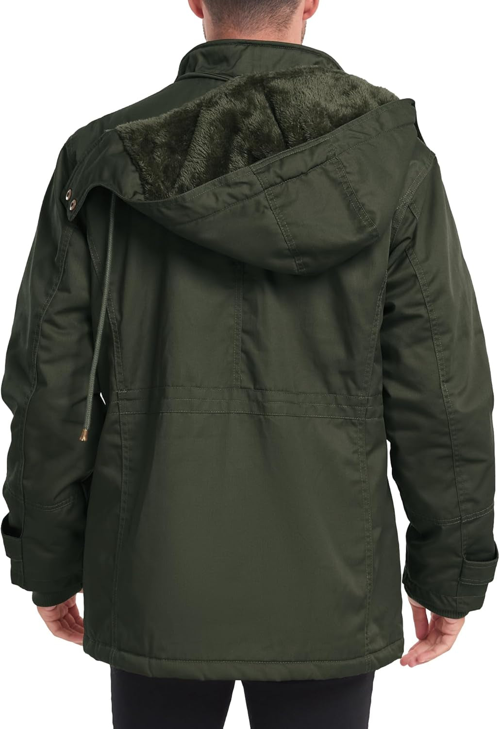 Men'S Thick Winter Jackets Fleece Lined Thick Jackets Hood Work Jackets Coat Cotton Military with Cargo Pockets