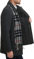 Men'S Weston Wool Blend Coat with Scarf (Regular and Big & Tall)