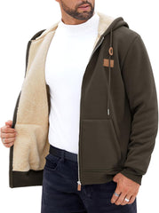 Men'S Fleece Lined Zip up Hoodies Heavyweight Sherpa Jackets (S-XXL)