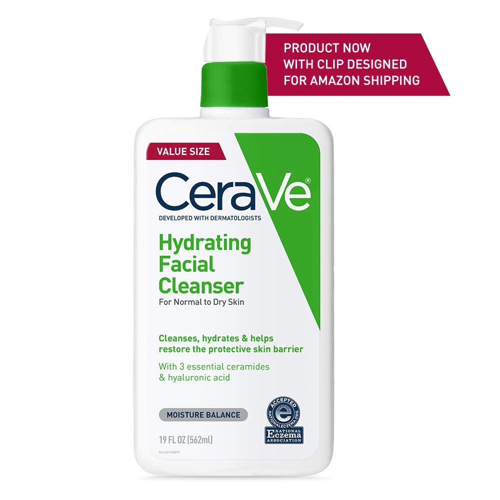 Hydrating Facial Cleanser | Moisturizing Face Wash for Dry Skin | Hyaluronic Acid + Ceramides + Glycerin | Hydrating Cleanser for Normal to Dry Skin | National Eczema Assosiation Certified