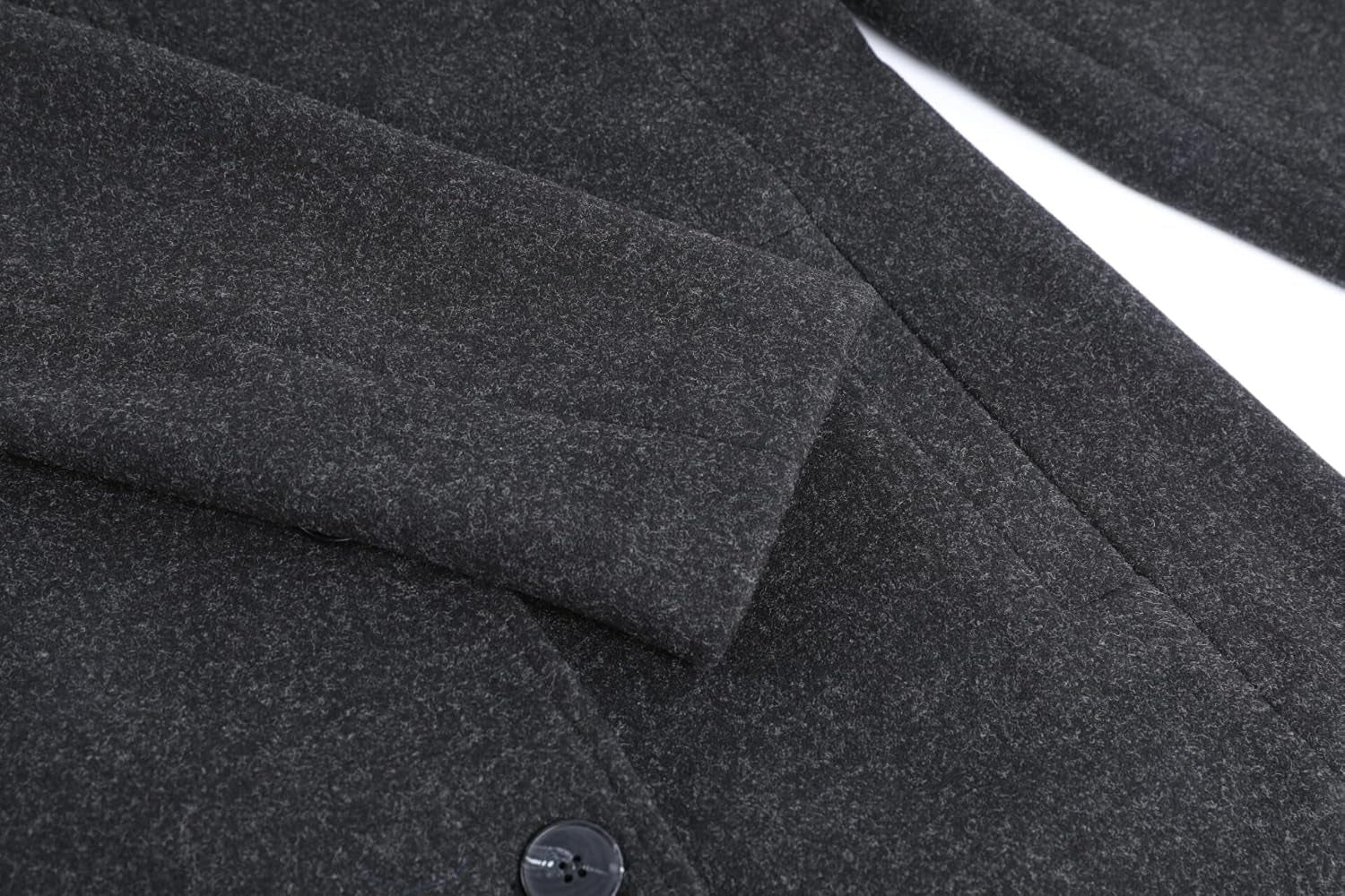 Women'S Casual Thicken Wool Blend Stand Collar Single Breasted Pea Coat