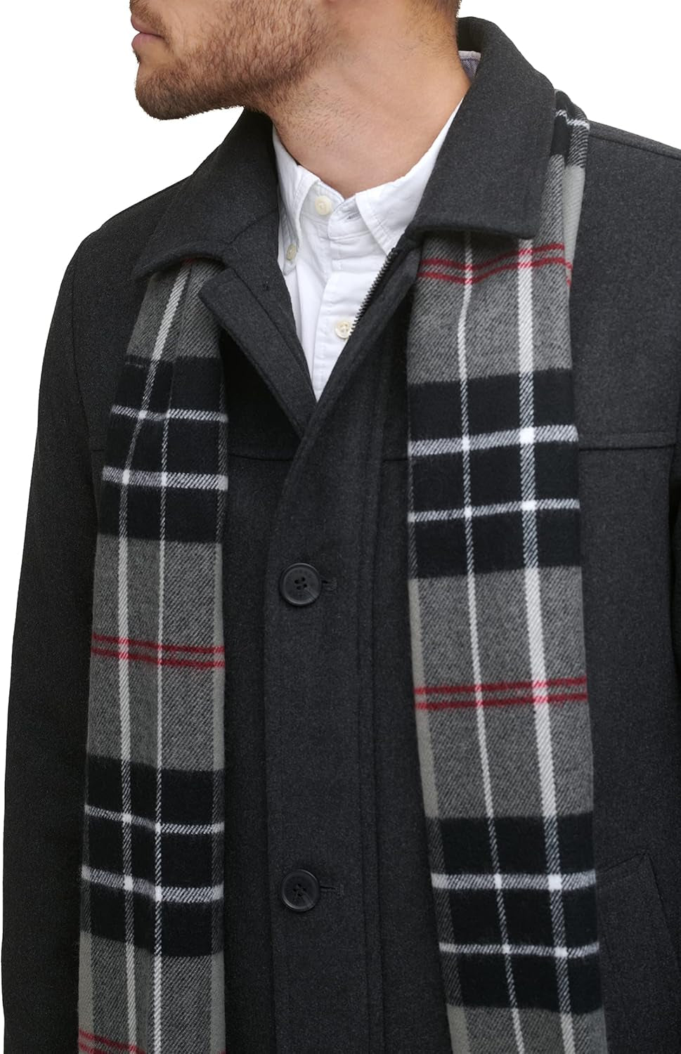 Men'S Weston Wool Blend Coat with Scarf (Regular and Big & Tall)