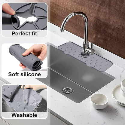 Kitchen Bathroom Silicon Sink Splash Drying Mat, Faucet Drip Protector, Commonly Used Sink Accessories in Bars, Rvs, Kitchens, Bathrooms and Farmhouses.