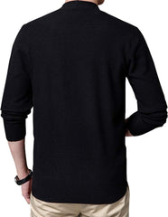 Mens Casual Open Front Long Sleeve Cotton Cardigan Sweater