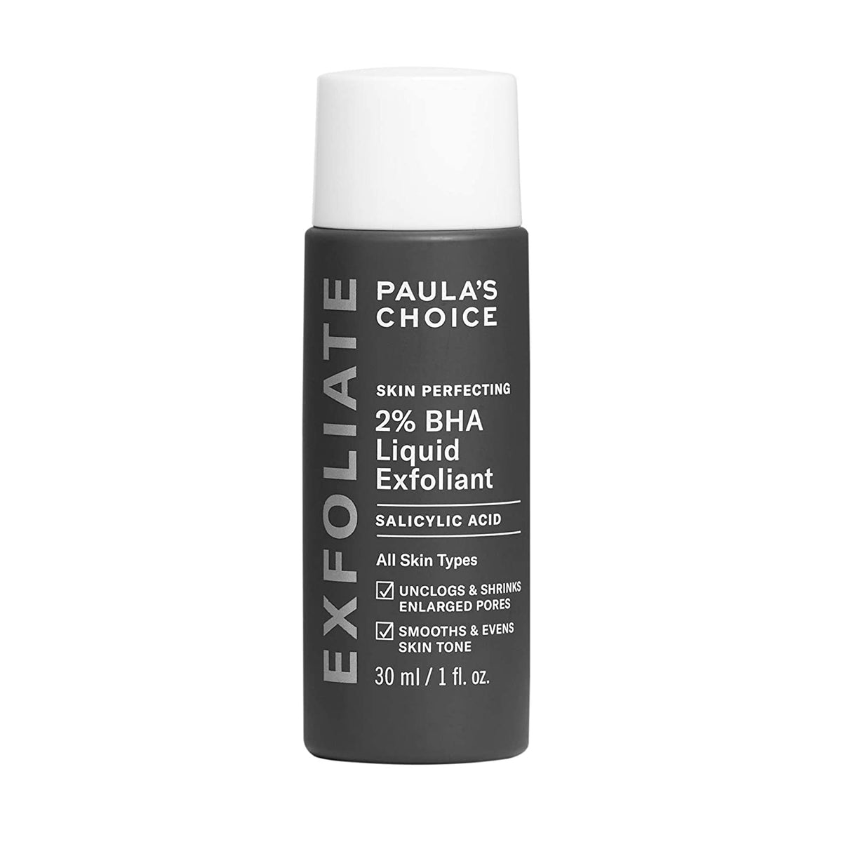 Skin Perfecting 2% BHA Liquid Salicylic Acid Exfoliant, Gentle Facial Exfoliator for Blackheads, Large Pores, Wrinkles & Fine Lines, Travel Size, 1 Fluid Ounce