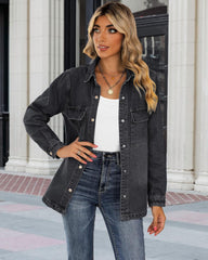 2024 Jean Jackets for Women Fashion Oversized Button down Denim Jacket Western Fall Shacket Jacket with Pockets