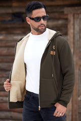 Men'S Fleece Lined Zip up Hoodies Heavyweight Sherpa Jackets (S-XXL)