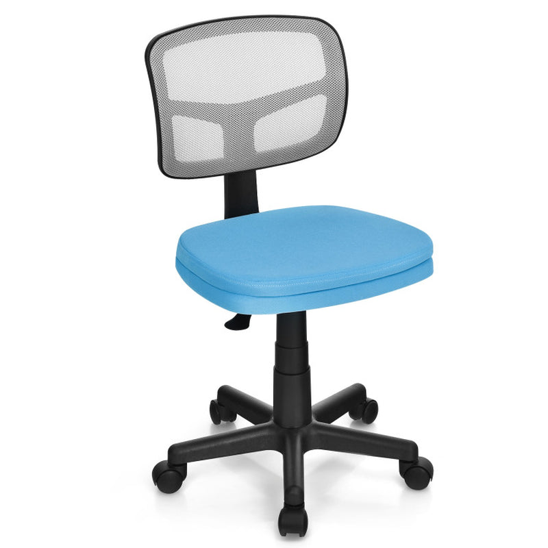 Armless Computer Chair with Height Adjustment and Breathable Mesh for Home Office