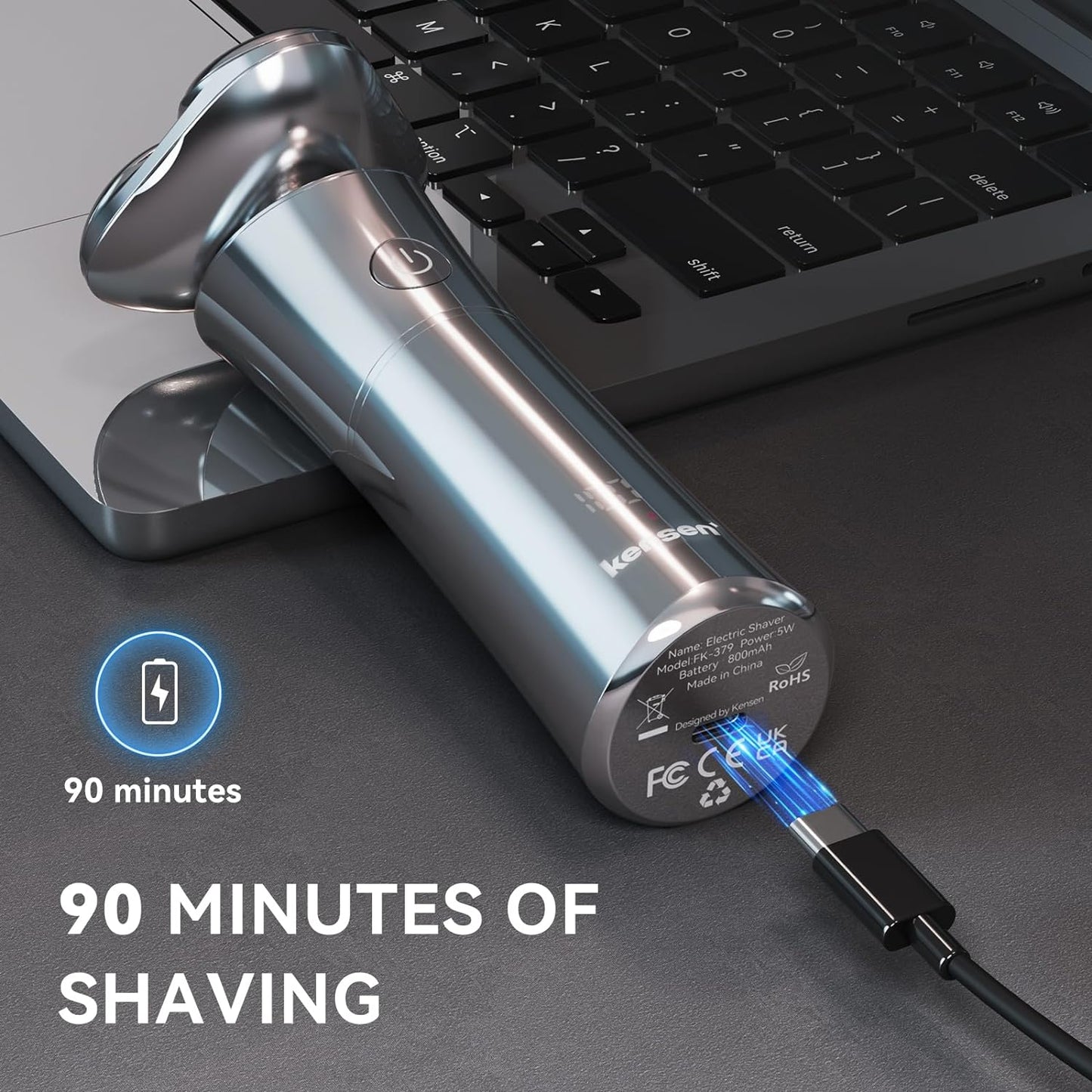 Electric Razor for Men,  Rechargeable Men'S Rotary Shaver: Cordless, Waterproof, Wet & Dry, 3D Magnetic Floating Head, LED Display – the Ultimate Electric Razor for Men'S Shaving