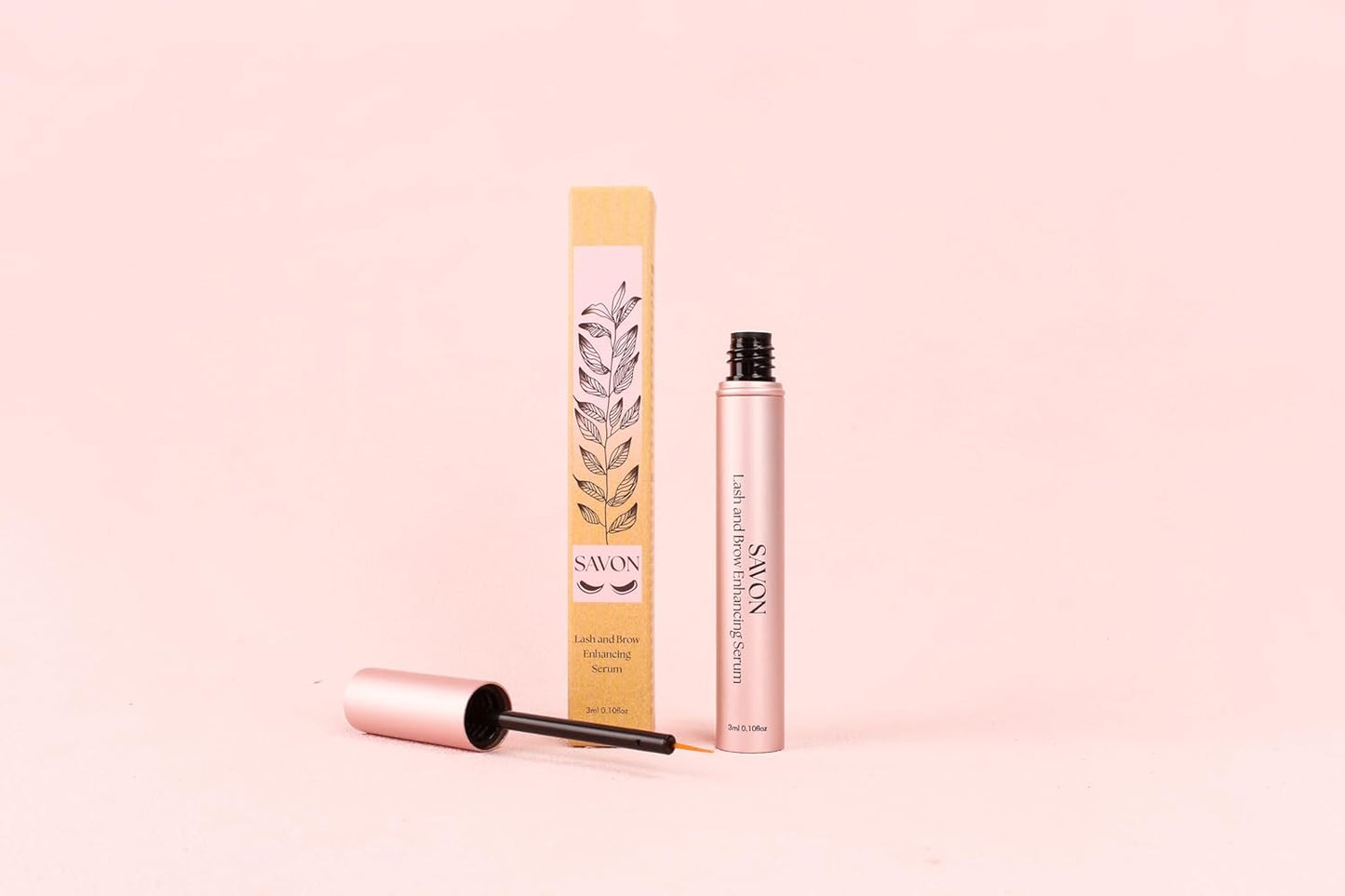 Savon Organic Lash Serum for Thicker, Longer Eyelashes and Eyebrows | Organic and Cruelty Free | USA |  Brow and Lash Serum | Eyelash Conditioner