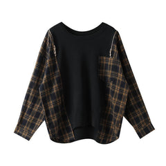 Plaid Stitching Knitwear