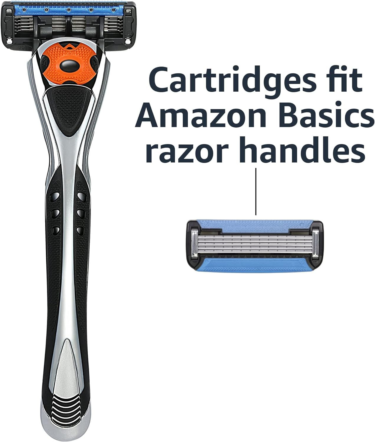 Basics 5-Blade Motionsphere Razor Refills for Men with Dual Lubrication and Precision Beard Trimmer, 8 Cartridges (Fits Basics Razor Handles Only) (Previously Solimo)