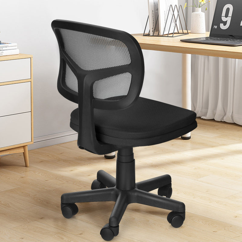 Armless Computer Chair with Height Adjustment and Breathable Mesh for Home Office