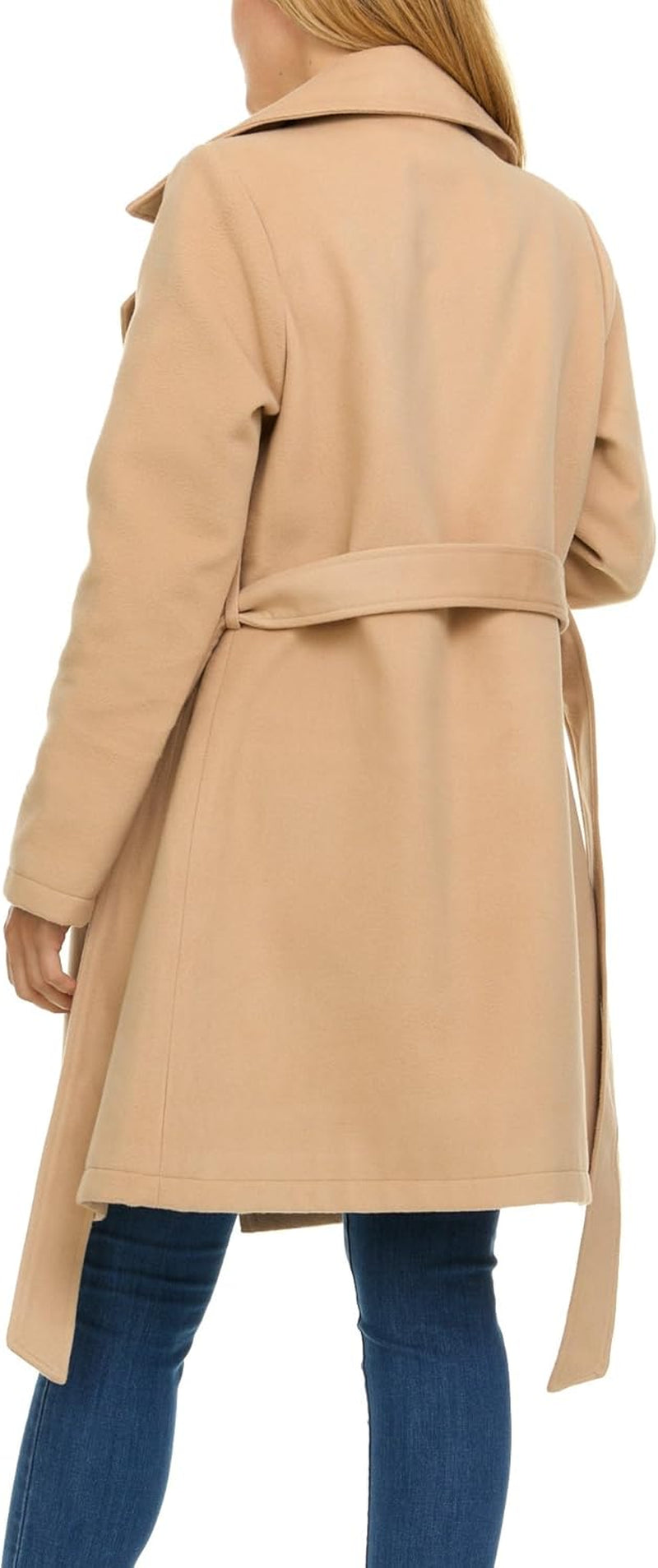 Trench Coat Women – Double-Breasted Long Winter Wool Coat for Women