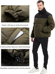 Men Puffer Jacket Winter Coats Water Resistant Long Sleeve Zip up Lightweight Quilted down Jackets