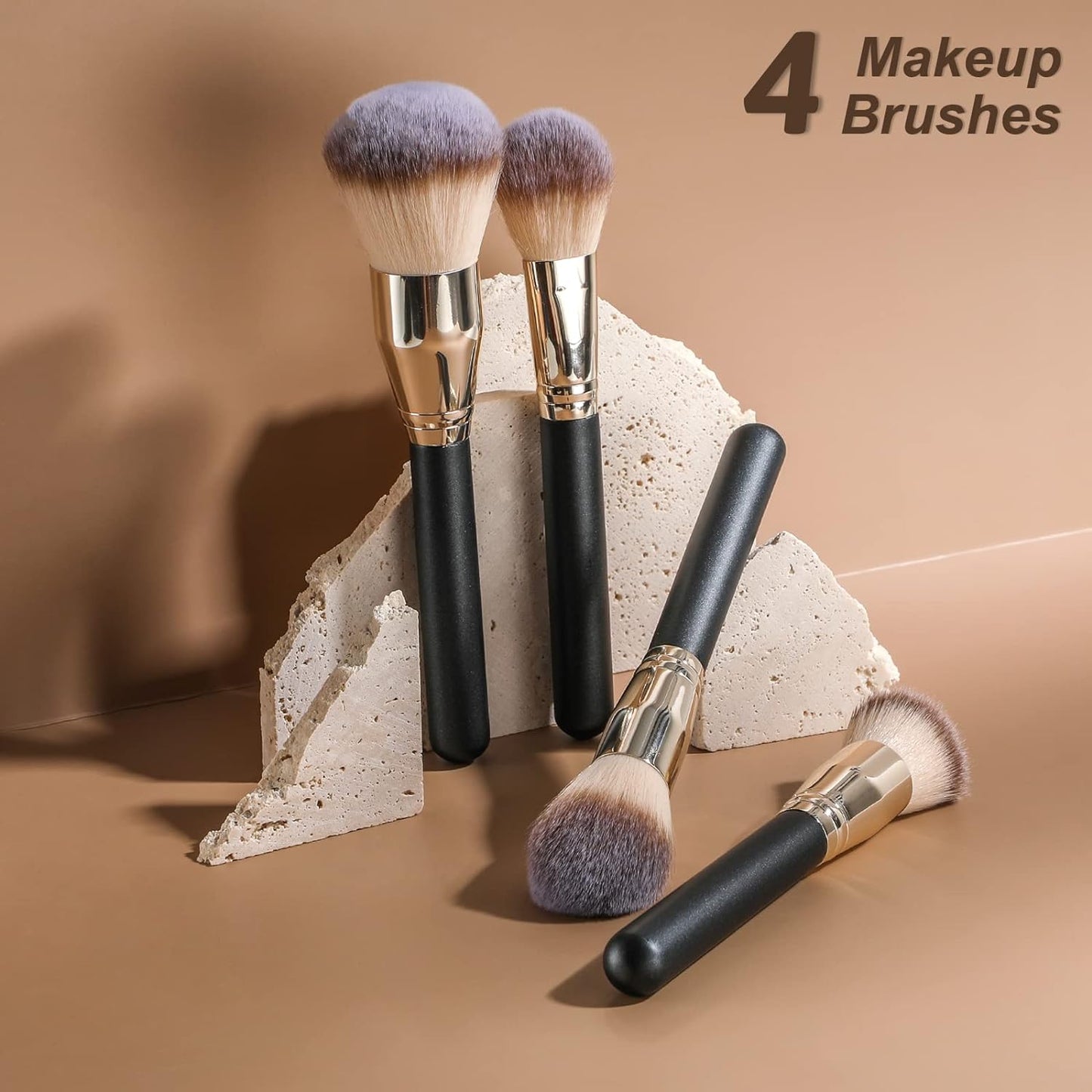 Makeup Brush Set 4 Pcs Premium Foundation Synthetic Powder Concealers Makeup Brushes Big Cosmetic Brushes…