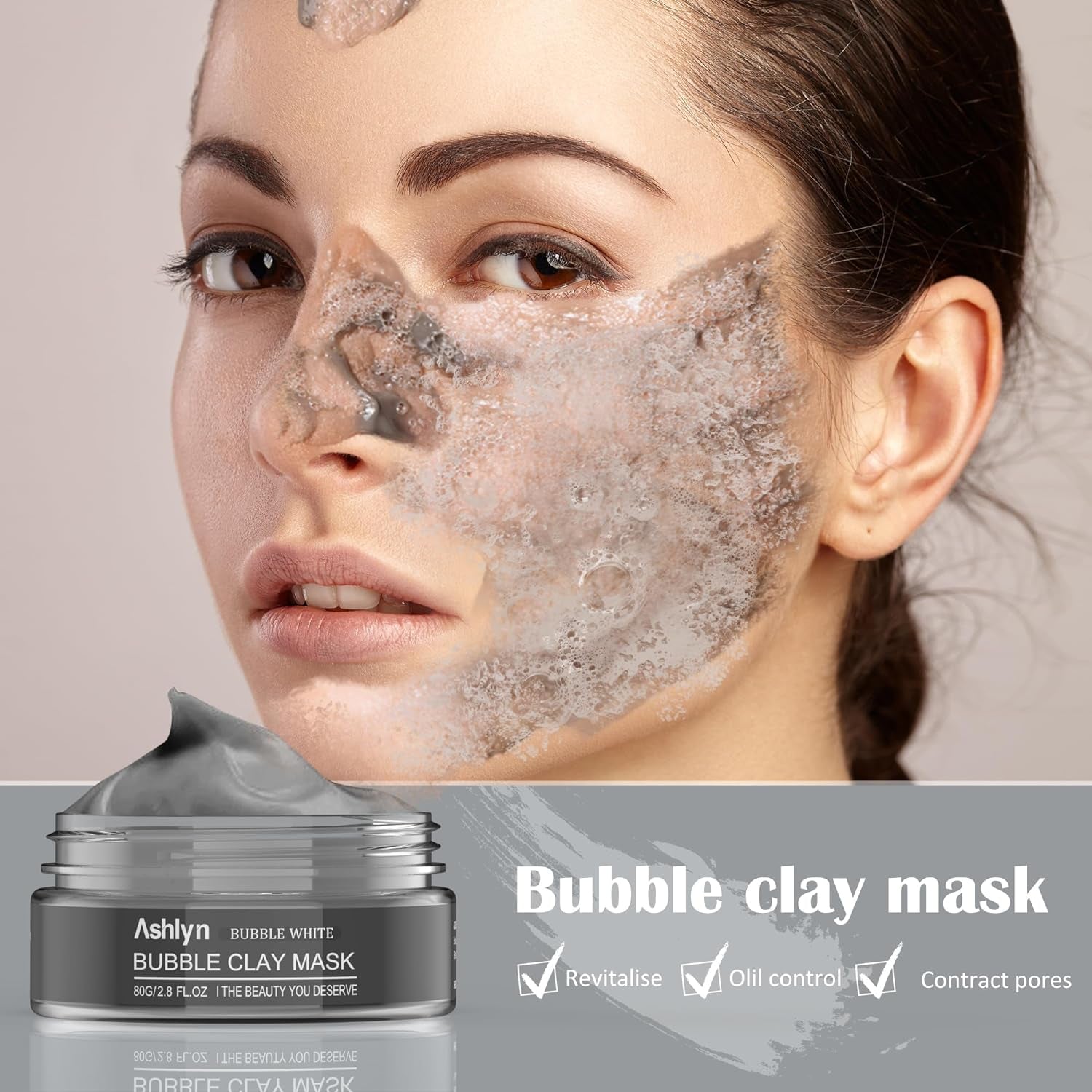 3 PCS Clay Mask Set, Green Tea Clay Facial Mask, Rose Face Masks Skincare, Dead Sea Bubble Deep Cleanse Mask, Organic Facial Masks for Women, Face Mask Skin Care Set Gifts for Girls Teens