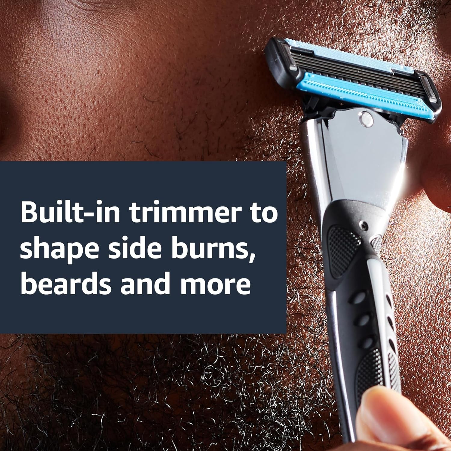 Basics 5-Blade Motionsphere Razor Refills for Men with Dual Lubrication and Precision Beard Trimmer, 8 Cartridges (Fits Basics Razor Handles Only) (Previously Solimo)