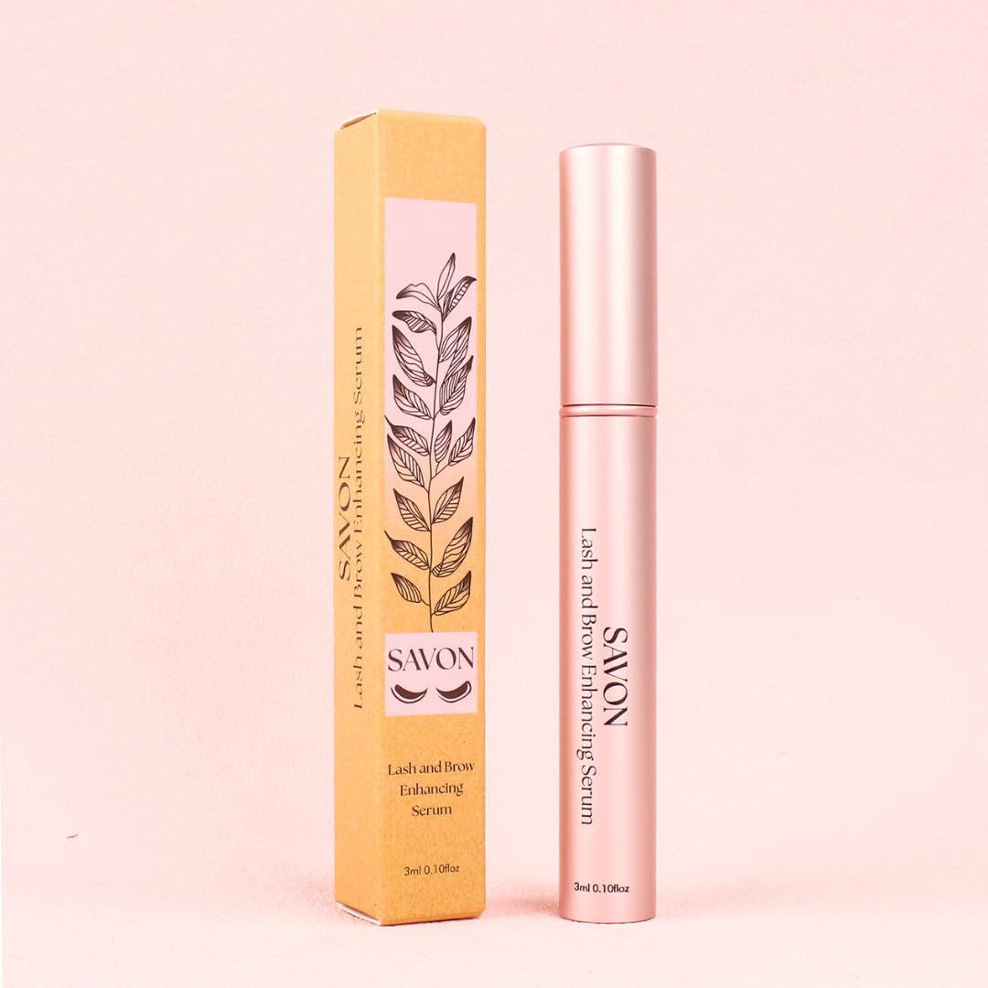 Savon Organic Lash Serum for Thicker, Longer Eyelashes and Eyebrows | Organic and Cruelty Free | USA |  Brow and Lash Serum | Eyelash Conditioner