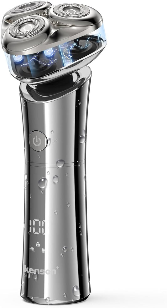 Electric Razor for Men,  Rechargeable Men'S Rotary Shaver: Cordless, Waterproof, Wet & Dry, 3D Magnetic Floating Head, LED Display – the Ultimate Electric Razor for Men'S Shaving