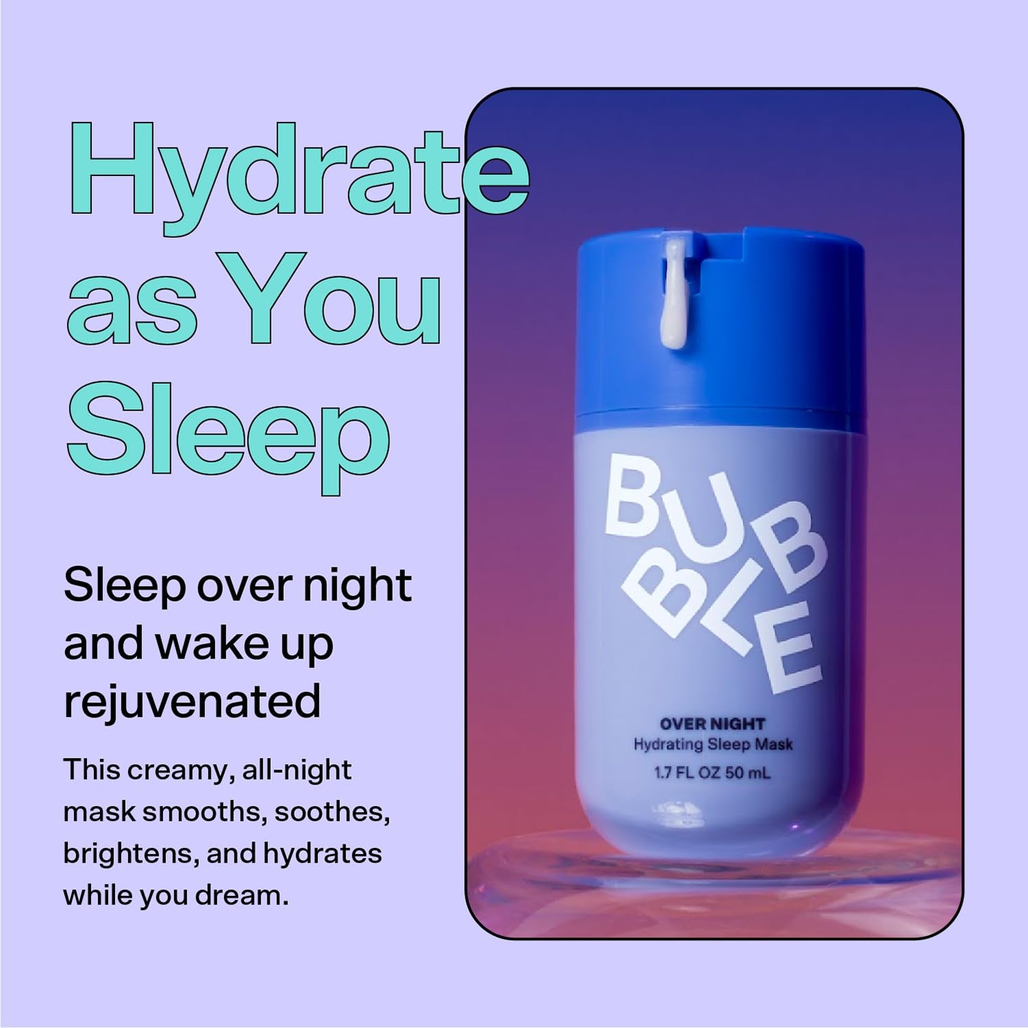 Skincare over Night Hydrating Sleep Mask - Gentle Exfoliating Overnight Face Mask for Skin Barrier Repair - Formulated with Mandelic Acid & Sodium PCA to Hydrate, Brighten & Soothe Skin (50Ml)